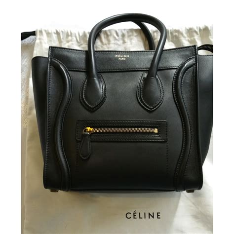 sac celine luggage nano noir prix|Nano luggage leather handbag Celine Black in Leather .